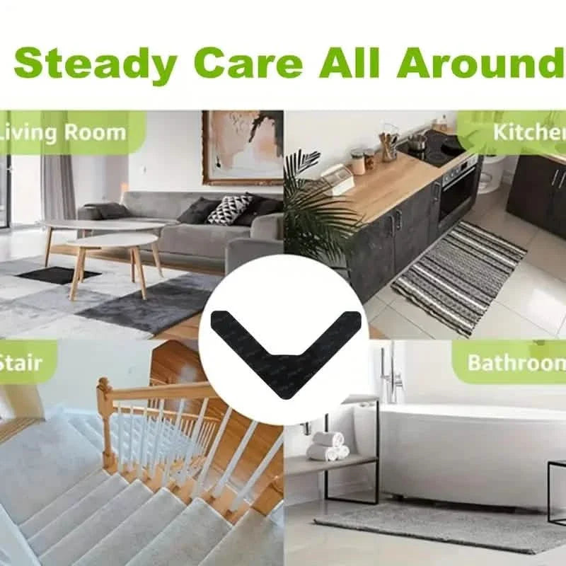 4-Pack: Reusable Non-Slip Carpet Rug Stickers 3