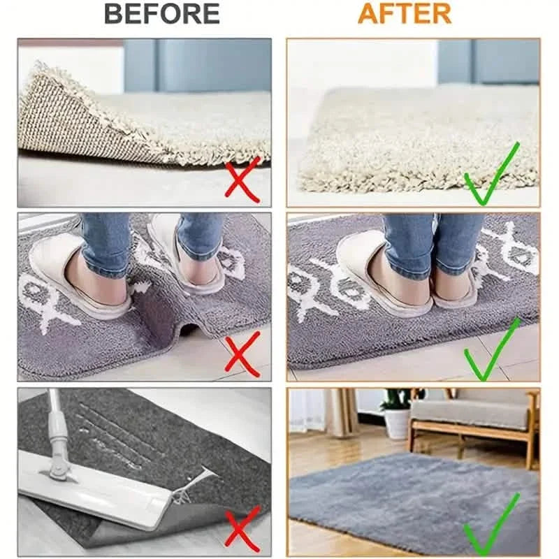 4-Pack: Reusable Non-Slip Carpet Rug Stickers 7