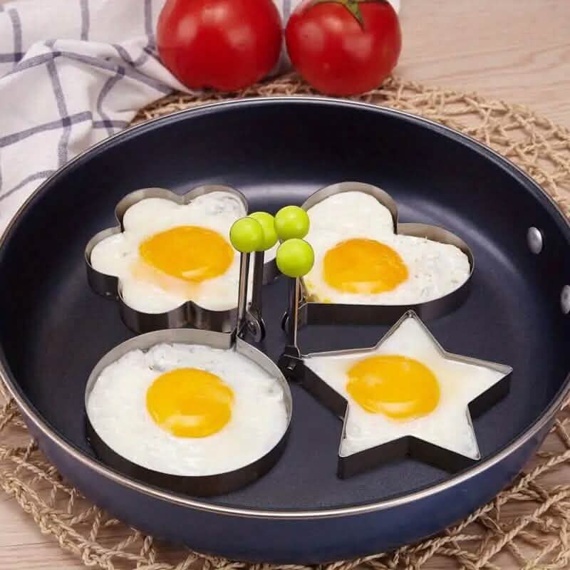 4-Piece Set: Stainless Steel Creative Egg Ring Molds 1