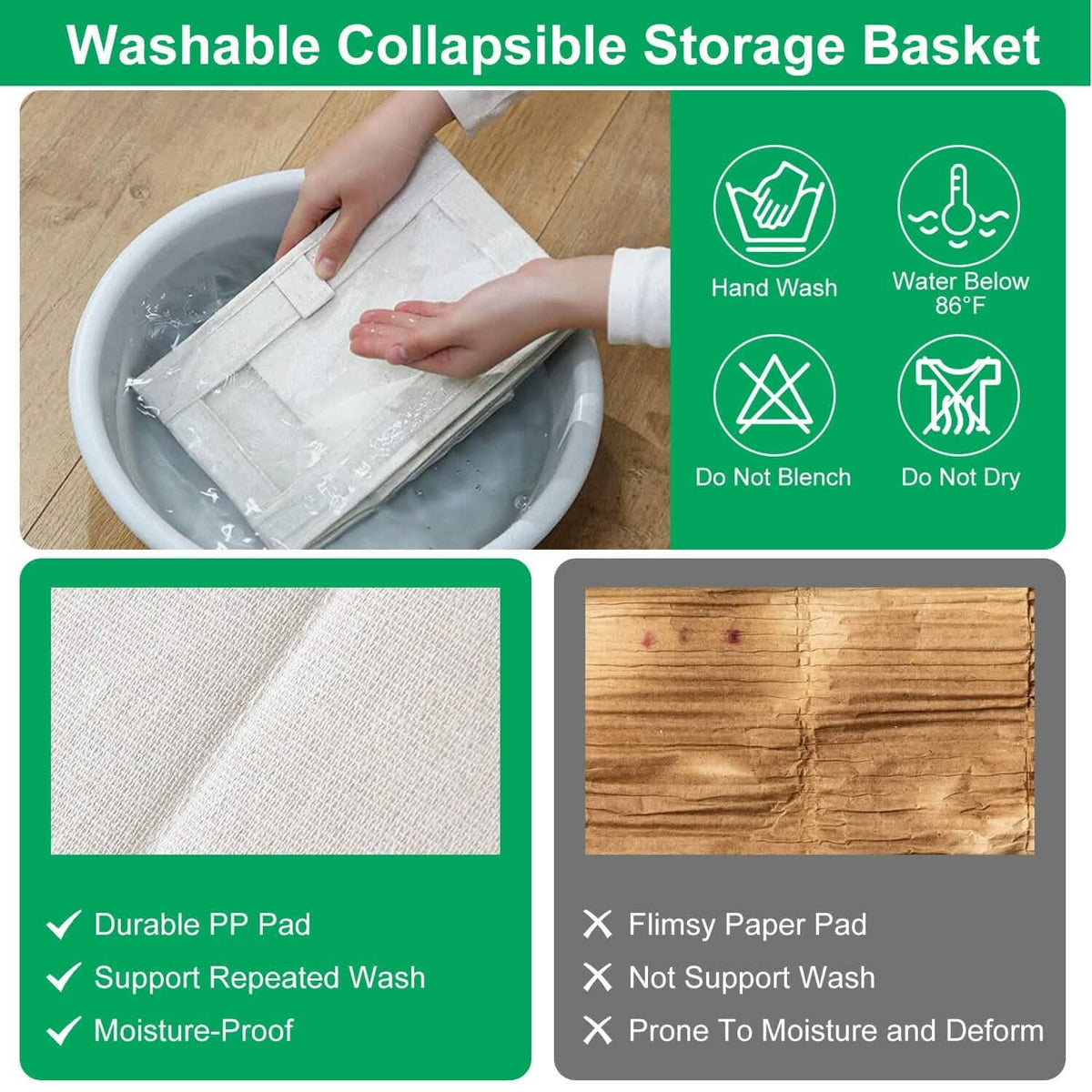4-Pieces: Foldable Linen Clothing Storage Bin with Visible Clear Window 6