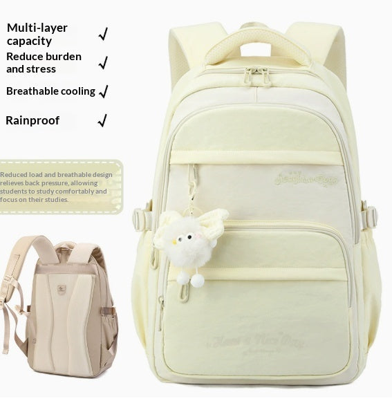 Three-piece Cartoon-print Set Junior High School Backpack Weight-reducing Campus Bag 10
