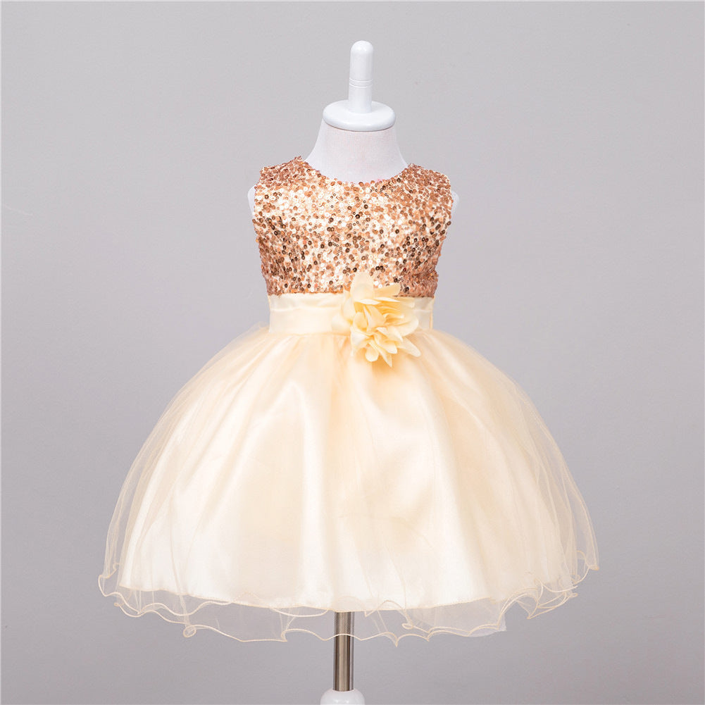 Baby Sequin Dress Flower Girl Wedding Princess Dress 19