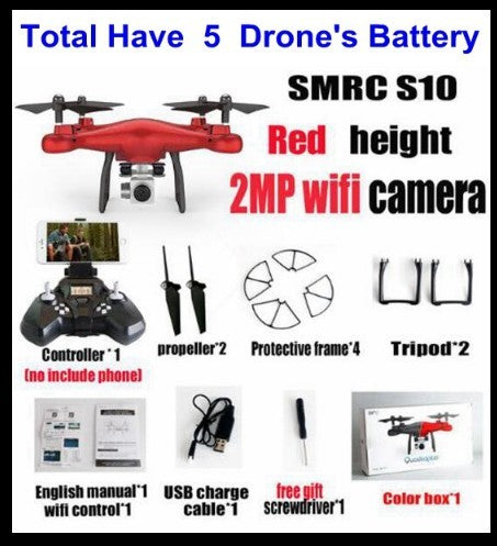 Sales Promotion WiFi 2MP Camera With S10 SMRC FPV Quadcopter Drone Helicopter UAV Micro Remote Control Toy RACER KIT Aircraft 5