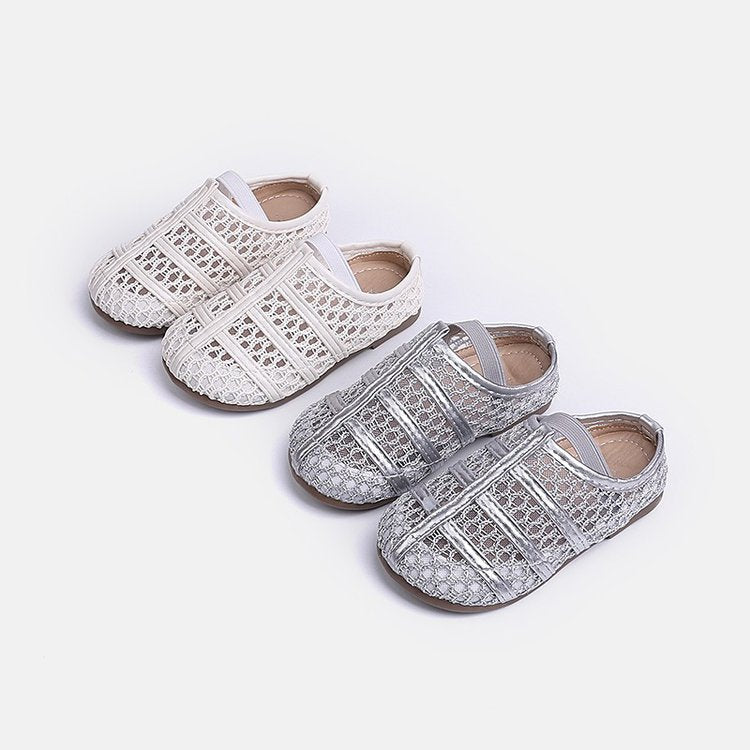 Small Children's Niche Design, Woven Hollow, One Foot Kick, Flat Toe, Half Toe, Half Slippers 3
