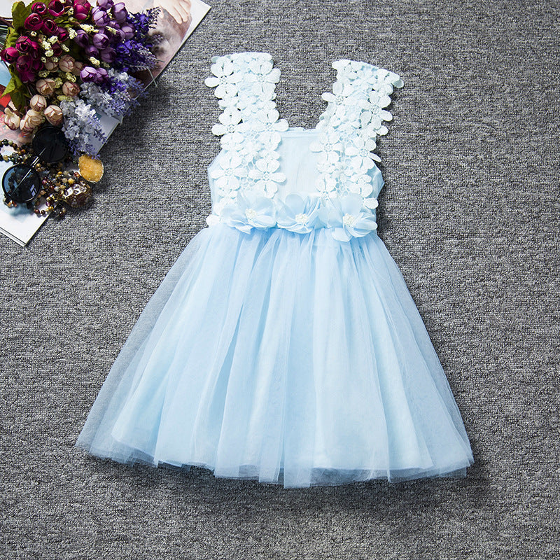 Spring And Summer Children's Sling Lace Little Girl Dress 7