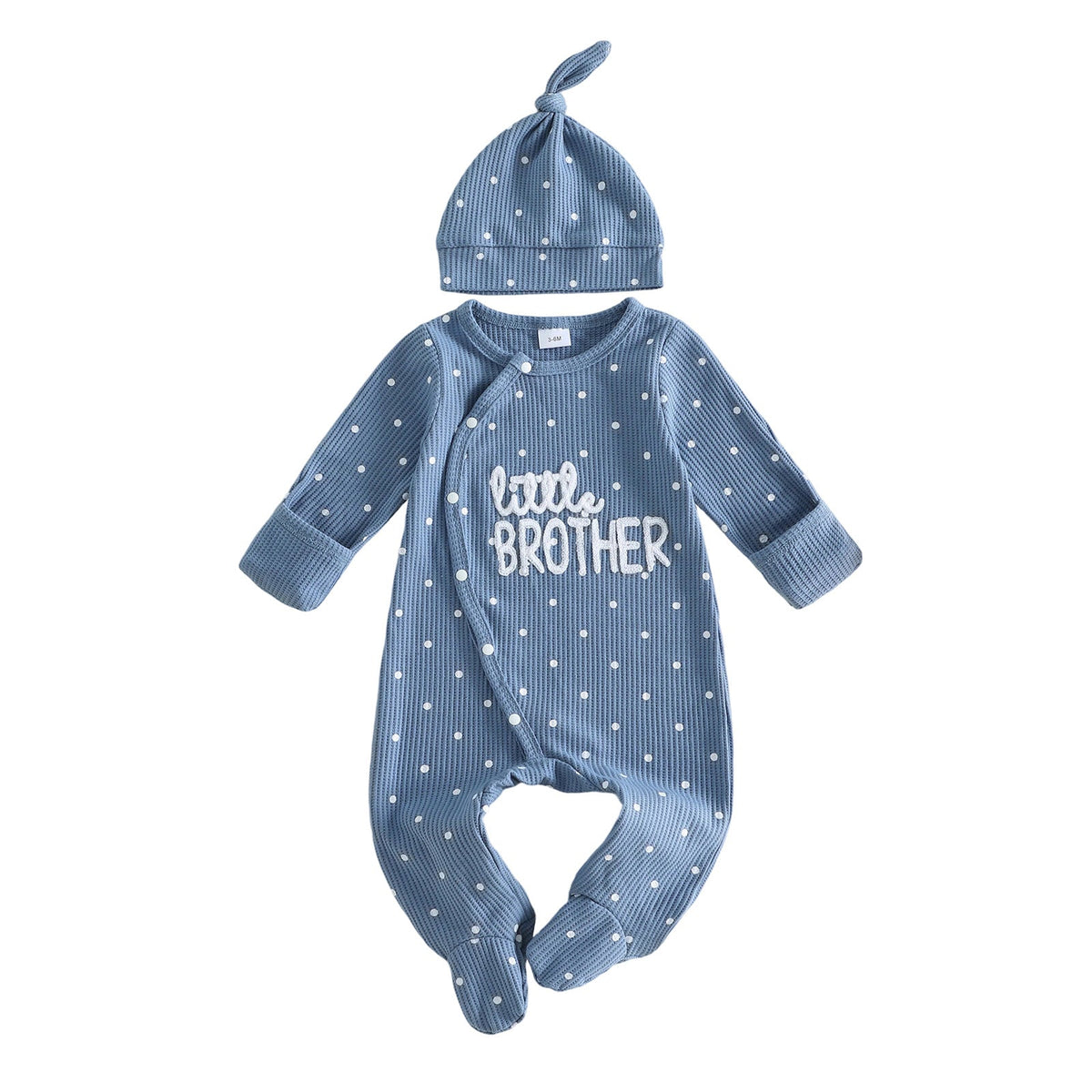 Single-breasted Footed Romper With Hat Two Pieces 2