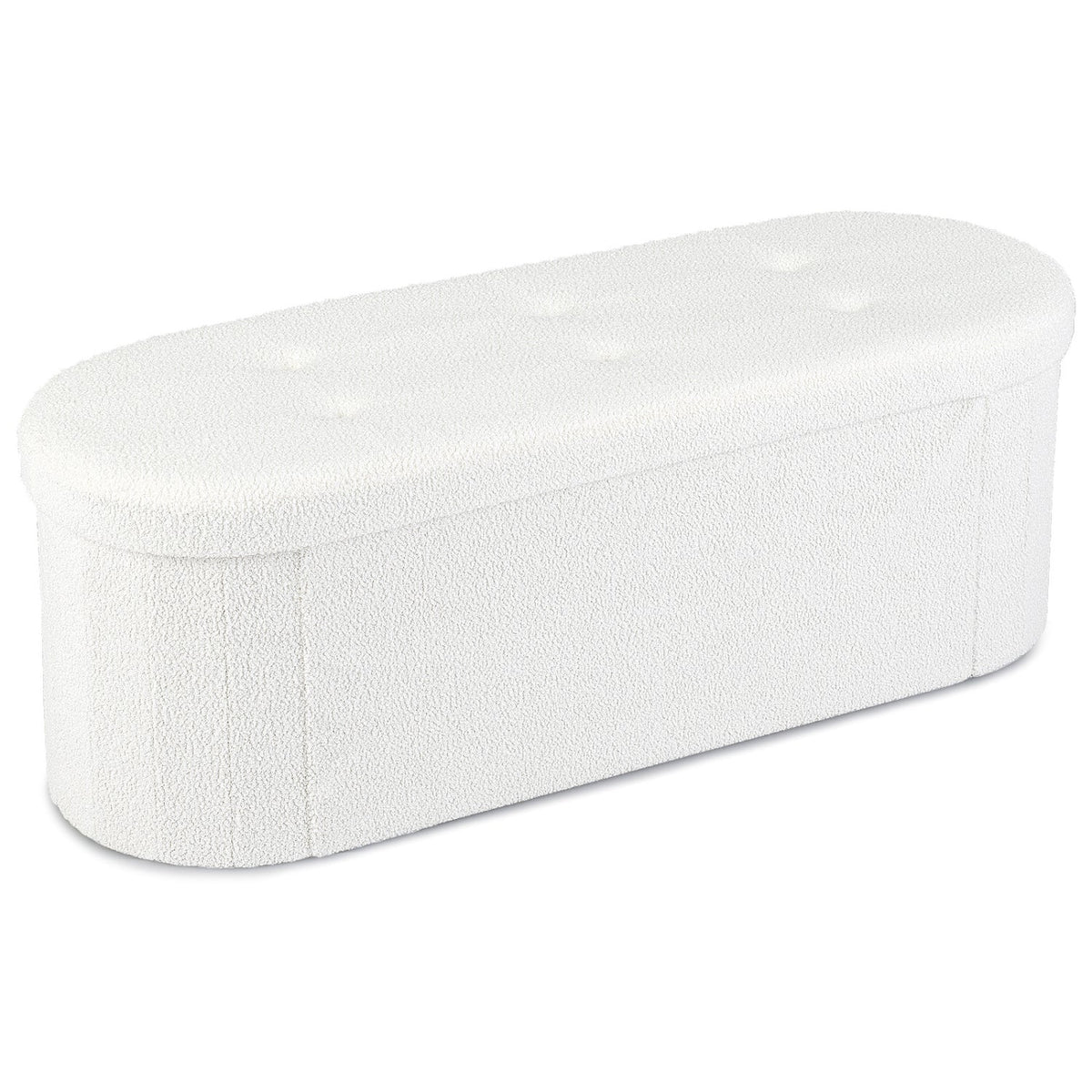 43" Folding Storage Ottoman Bench with Dividers - Teddy Fleece 19