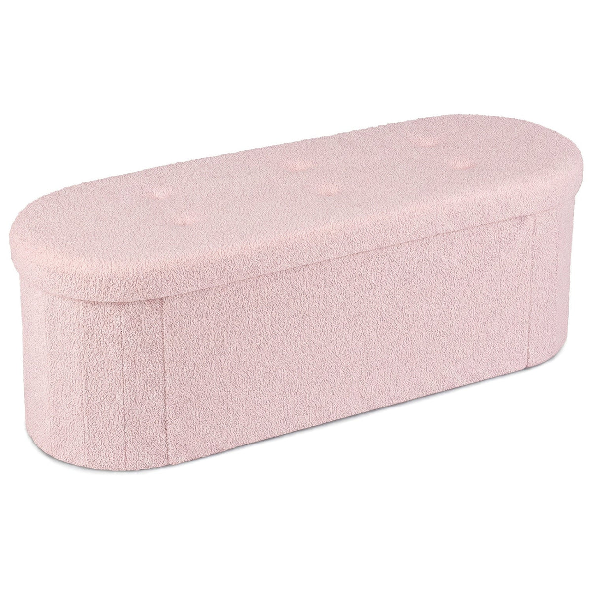43" Folding Storage Ottoman Bench with Dividers - Teddy Fleece 11