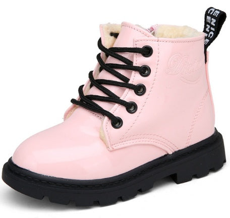 Winter Children Shoes PU Leather Waterproof Martin Boots Kids Snow Boots 7