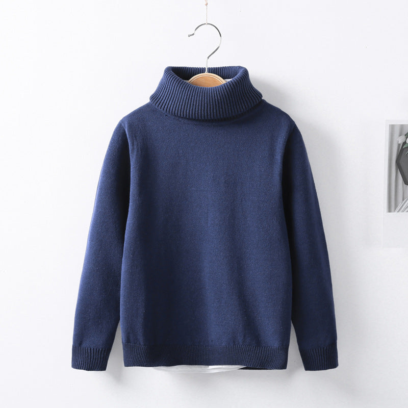 Autumn and winter high collar children's knitwear 4