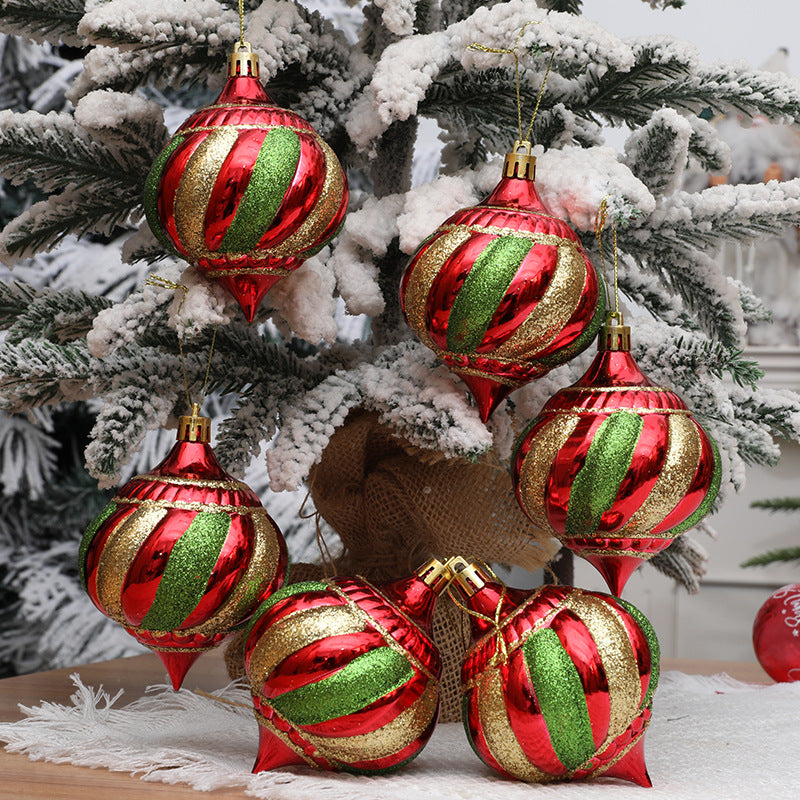 Christmas decoration painted onion shaped ball Christmas tree decoration hanging ball spiral cone ball 4