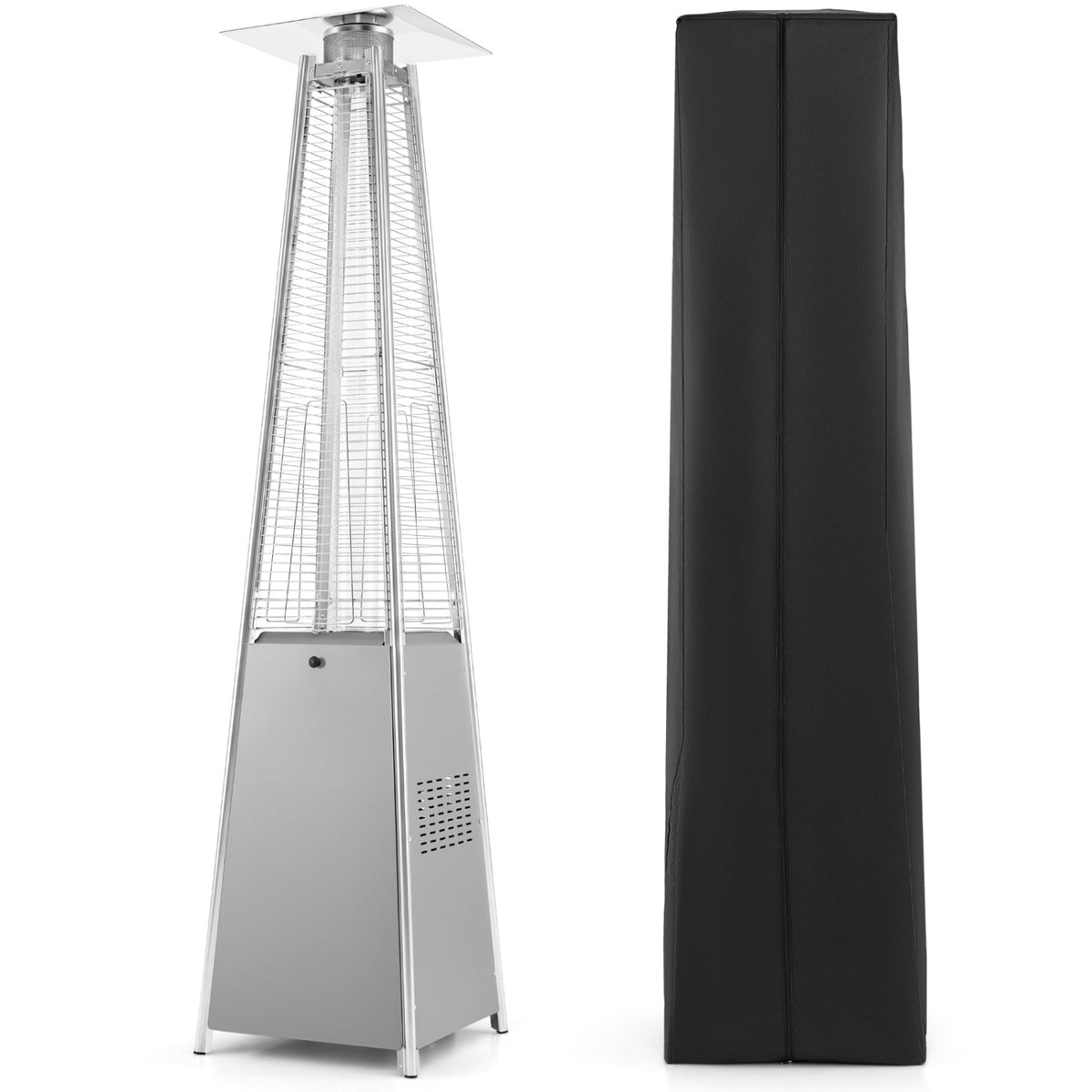Pyramid Patio Heater 45000 BTU with Cover and Wheels 1