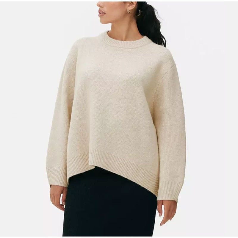 Sweet Crew Neck Pullover Sweater Winter Fashion Loose Long-sleeved Tops For Women Clothing 7