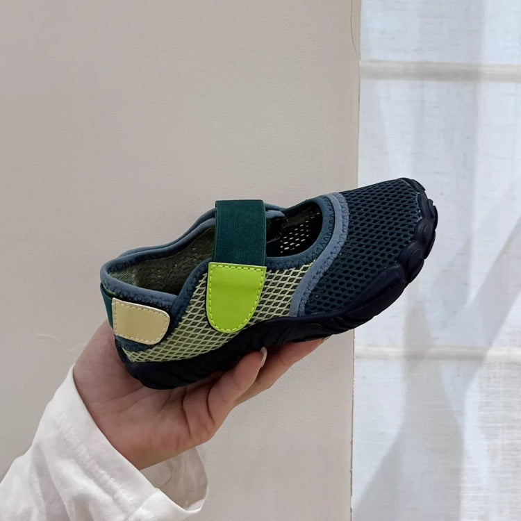 2026 New Summer Barefoot Kids Shoes, Korean Color Block Low Cut Mesh Breathable Casual Shoes For Girls 1
