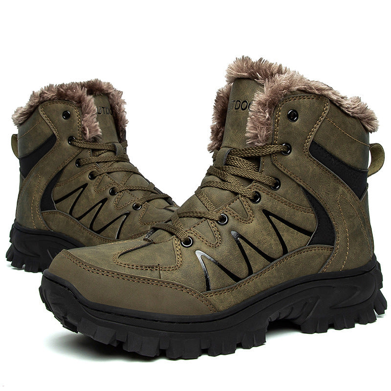 Men's Plus Size Warm High Top Outdoor Cotton Shoes 11