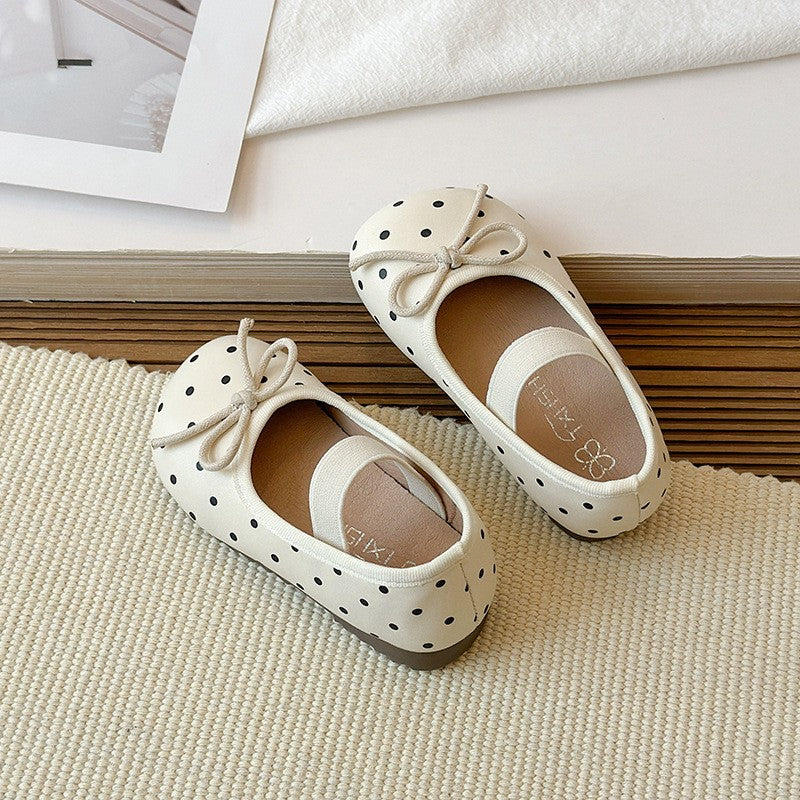 Girls' Leather Shoes, Children's Shallow Mouth Single Shoes, Polka Dot Princess Shoes, Medium And Large Children's Mary Jane Shoes 2