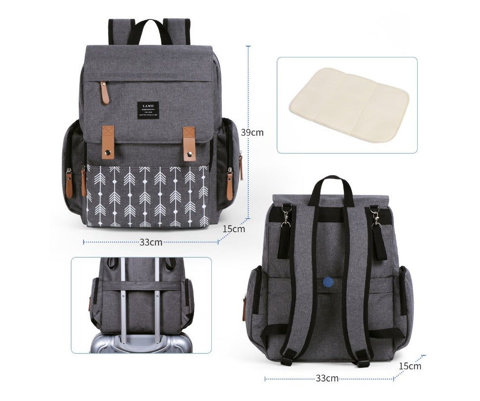 LAND Mommy Diaper Bags Landuo Mother Large Capacity Travel Nappy Backpacks with changing mat Convenient Baby Nursing Bags MPB86 4