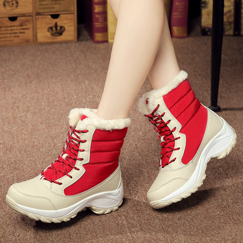 Plus velvet high-top women's shoes waterproof snow boots 4