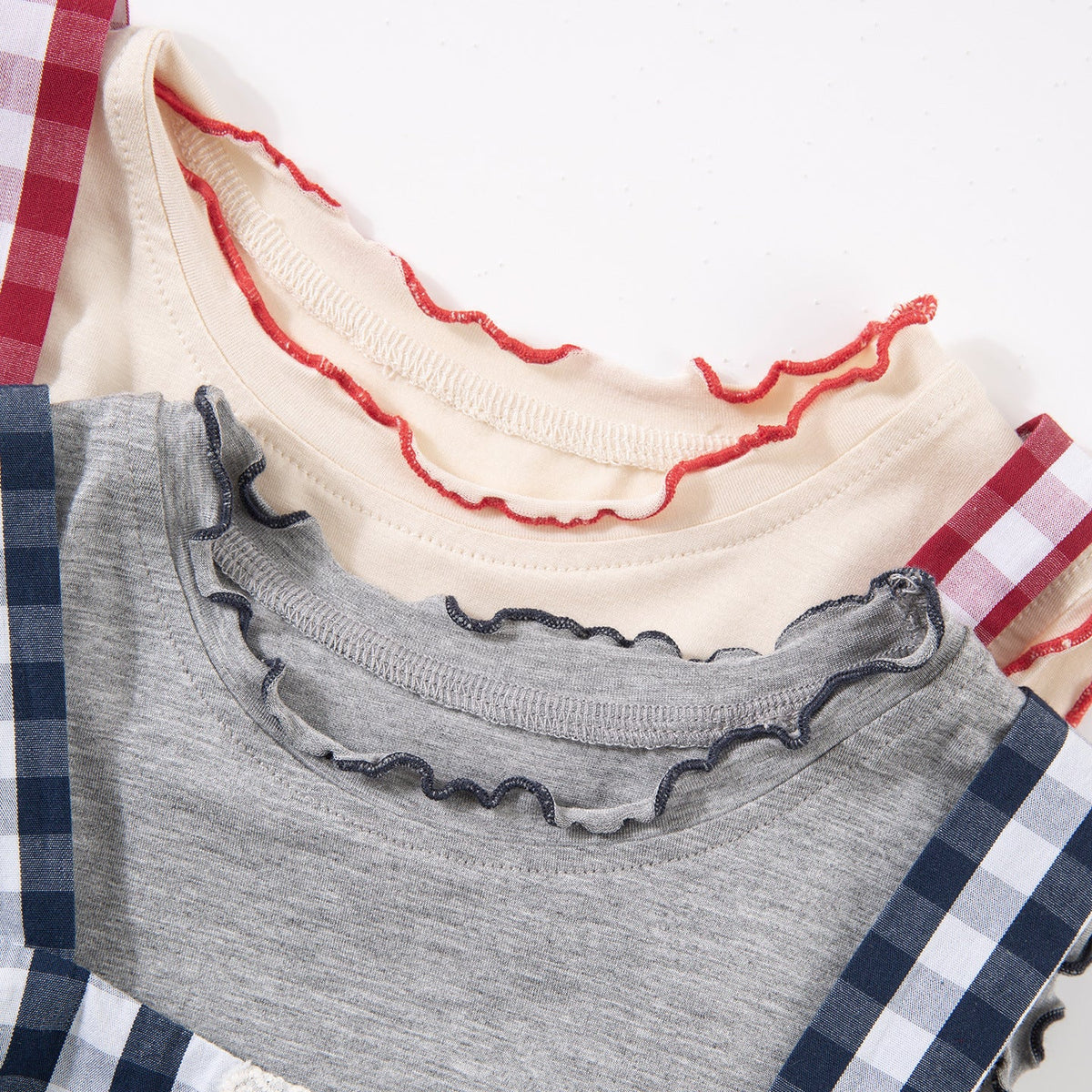 Plaid Knit Patchwork Artistic Top Set 4
