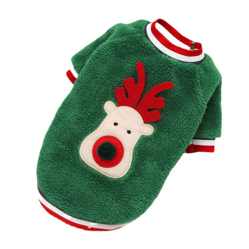 Pet Christmas Clothes Coral Down Dog Sweater Dog Goes Out Christmas Clothes Cats 3