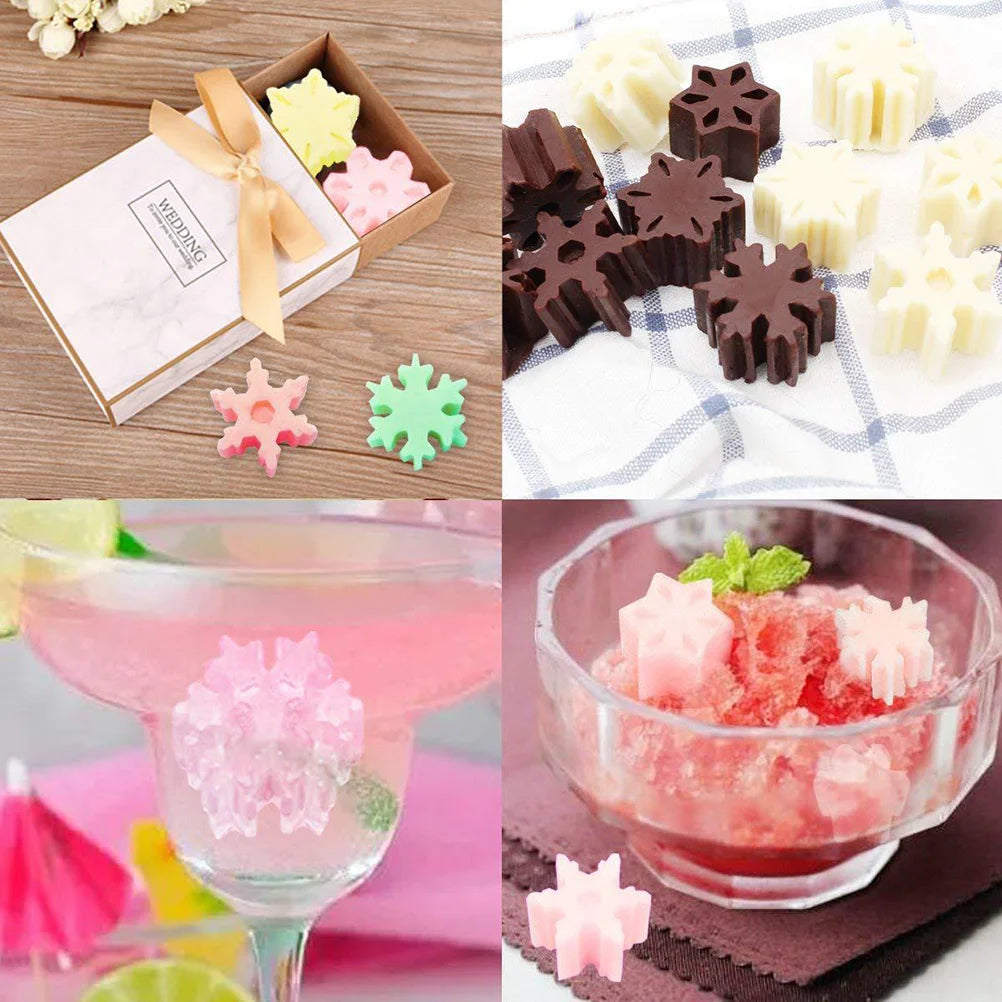 1 PCS Christmas Ice Molds Chocolate Snowflake Cookie Gummies Gummy Silicone Soap Biscuit 3