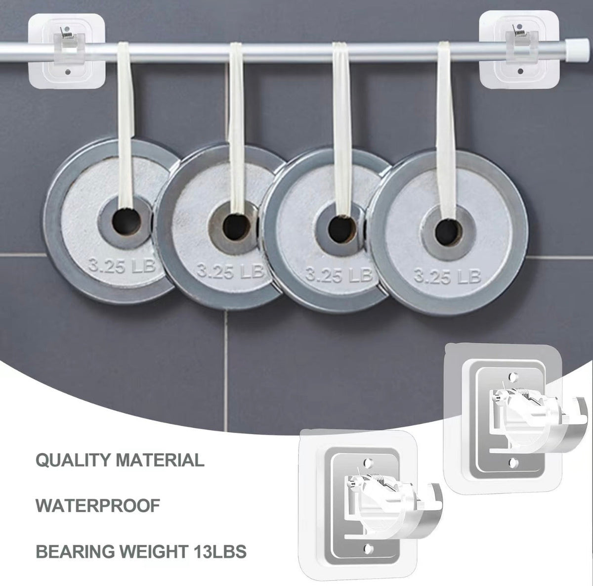 CrystalFix Curtain Rod Hooks Set 6