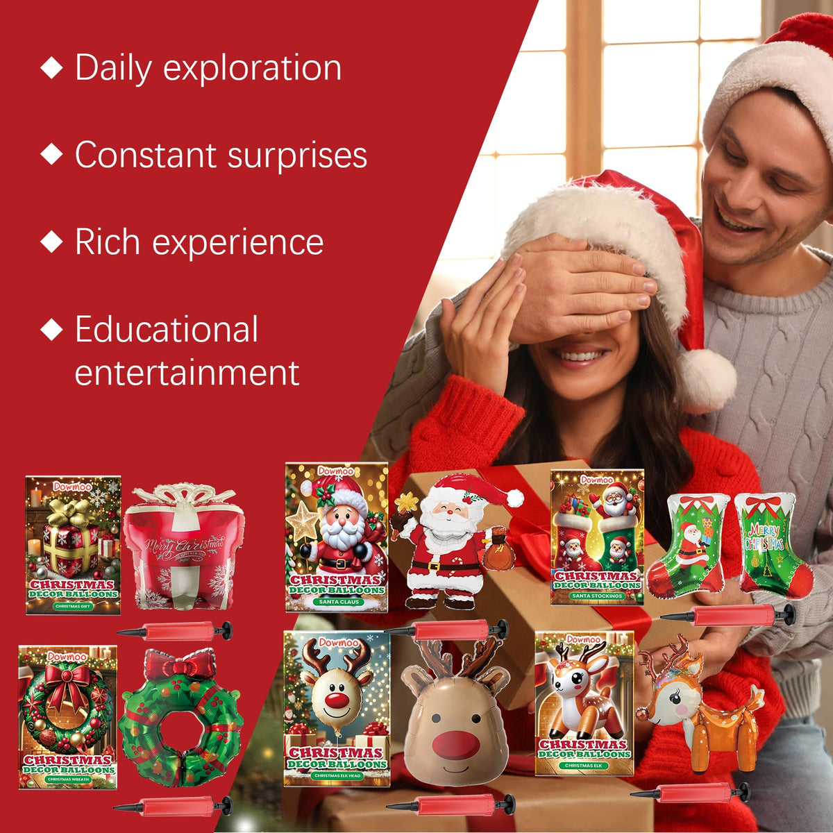 Christmas Balloons Balloon Standing Santa Claus Reindeer Christmas Tree Event Atmosphere Arrangement 3