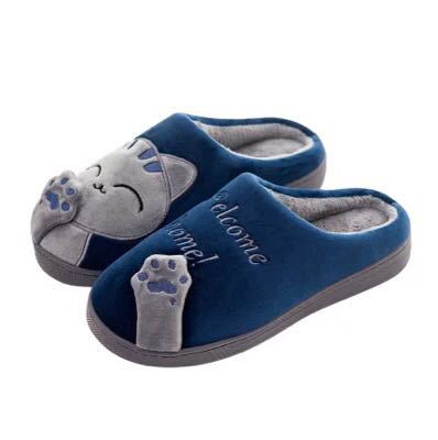Cute Cat Shoes Soft Winter Women Winter Home Slippers Animal Slip On Soft Warm House Shoes Men Couple Indoor Bedroom Footwear Soft Cozy Home Slippers For Women Slip On Comfy Women's Washable Cotton Bedroom Slippers 4