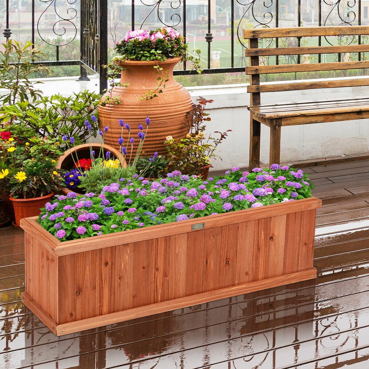 Wooden Decorative Planter Box for Garden Yard and Window 2