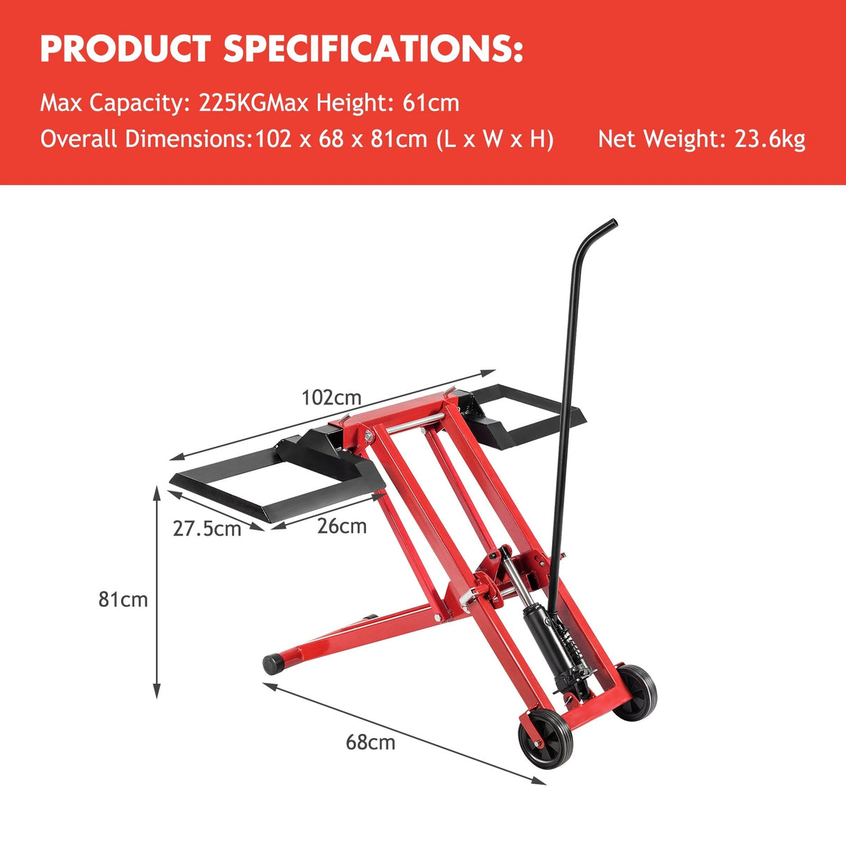 Hydraulic Lawnmower Lift Jack for Tractors and Zero Turn Riding Lawn Mowers 4