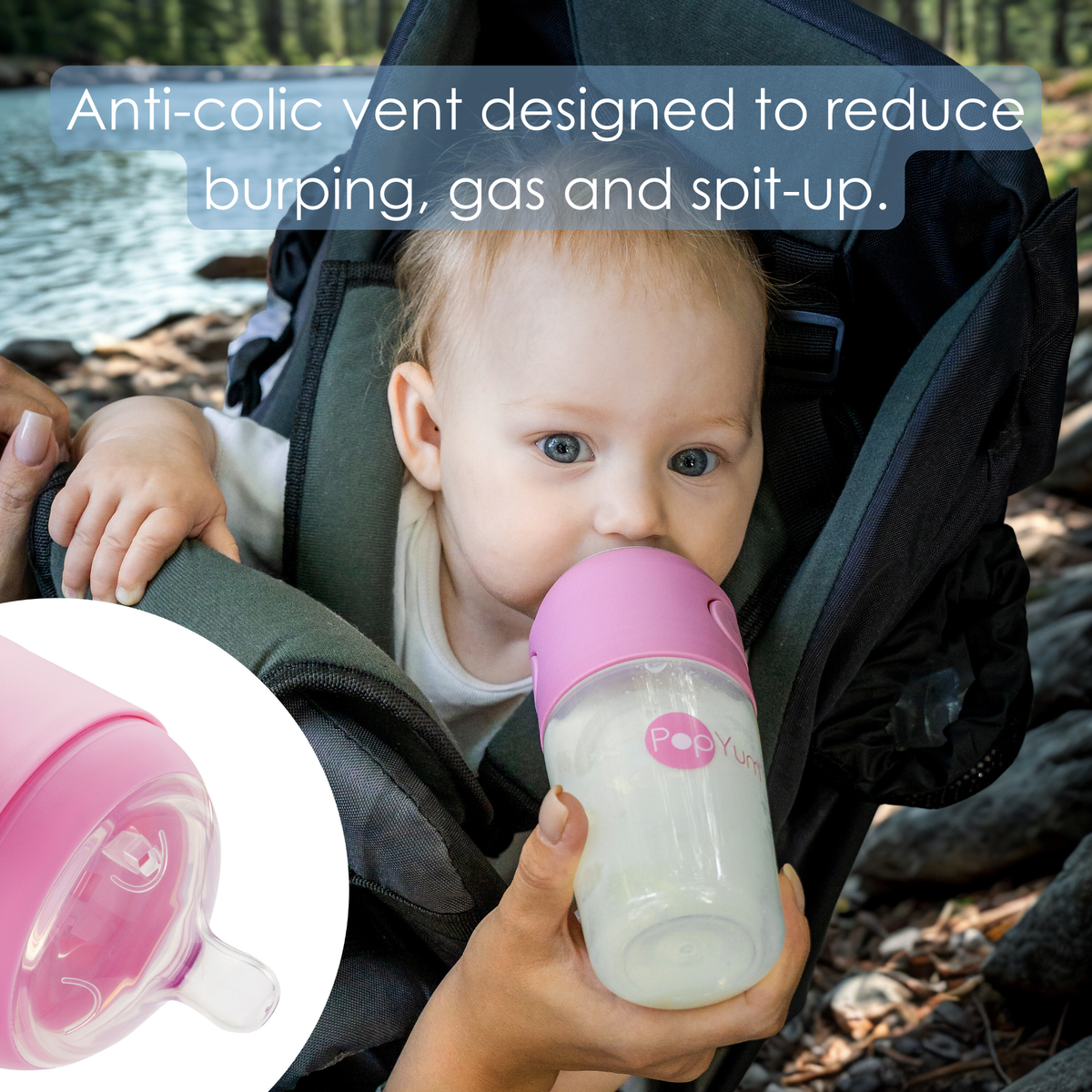 PopYum Pink 7 Piece Bundle: 9oz Bottle 3-Pack + 2 Nipple 2-Packs 5