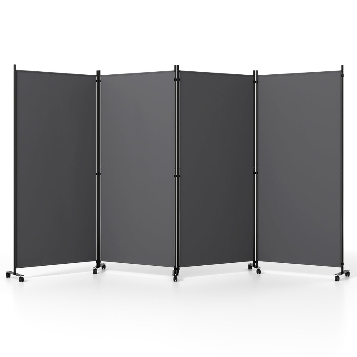 4-Panel Folding Room Divider with Wheels - 71.5" Tall 11