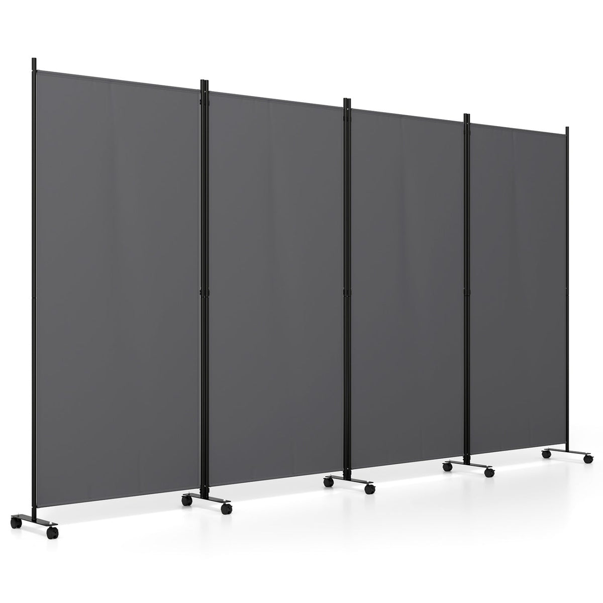 4-Panel Folding Room Divider with Wheels - 71.5" Tall 12