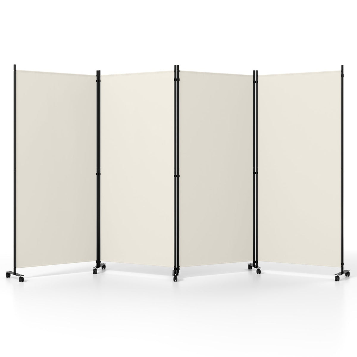 4-Panel Folding Room Divider with Wheels - 71.5" Tall 3