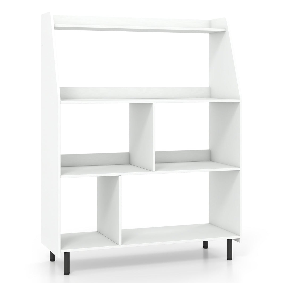 4-Tier Open Bookcase with Anti-Tipping Kits - White 3