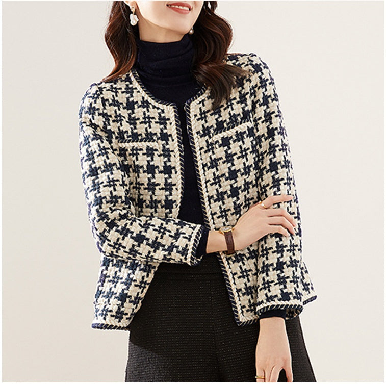 Houndstooth Small Fragrance Jacket Women Clothing 1