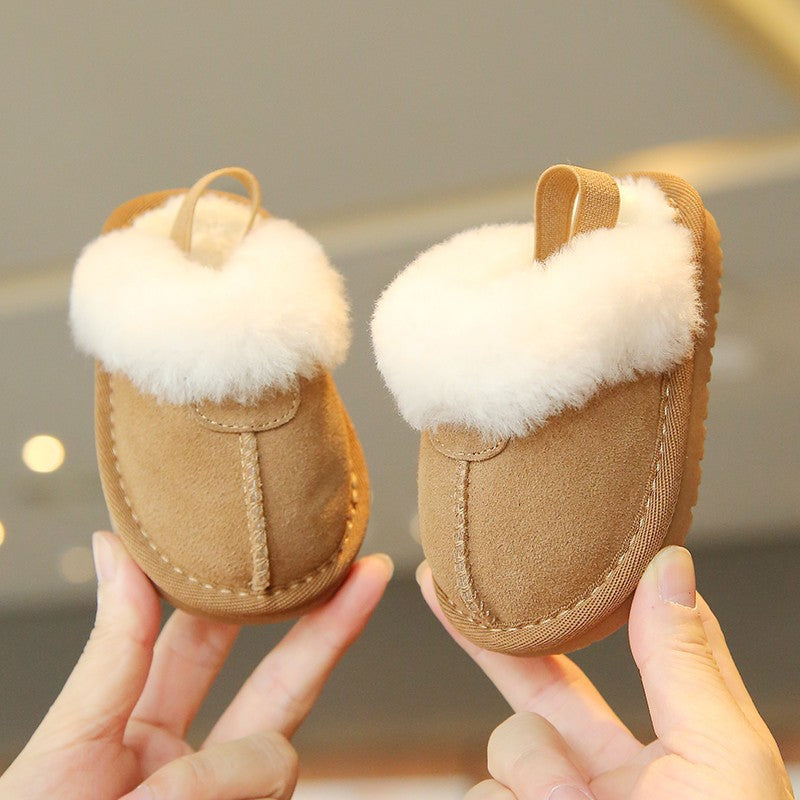 Suede Fleece-lined Cotton Shoes For Children's Walking 7