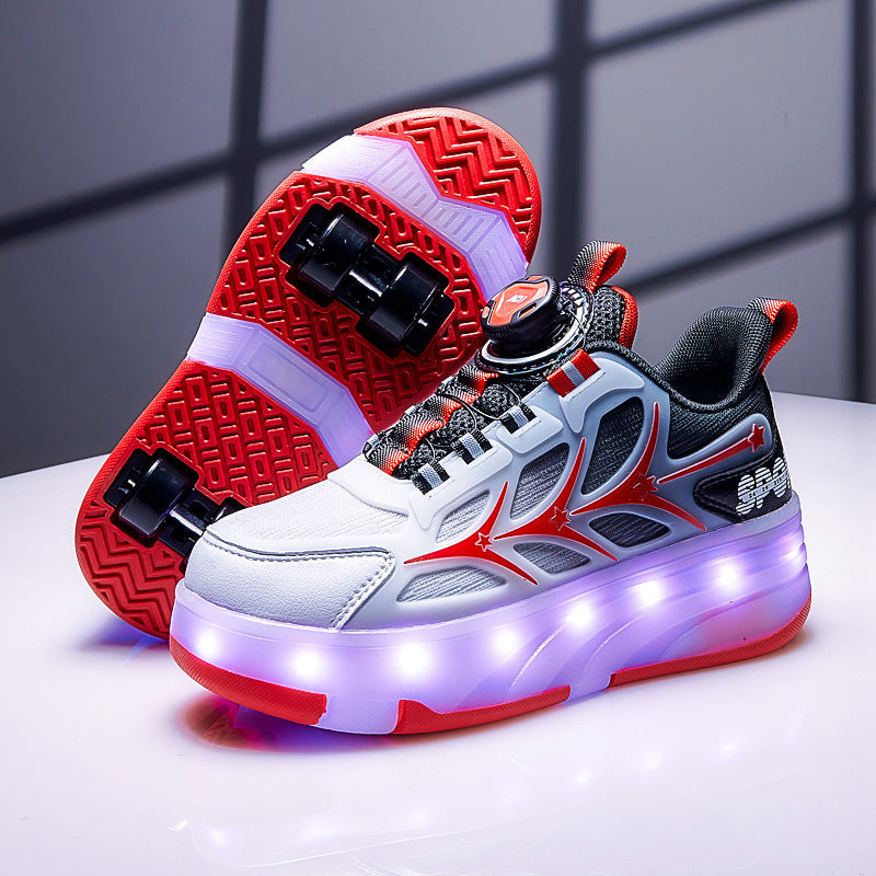 Four-Wheel Childrens Flashing Mesh Roller Skates 8