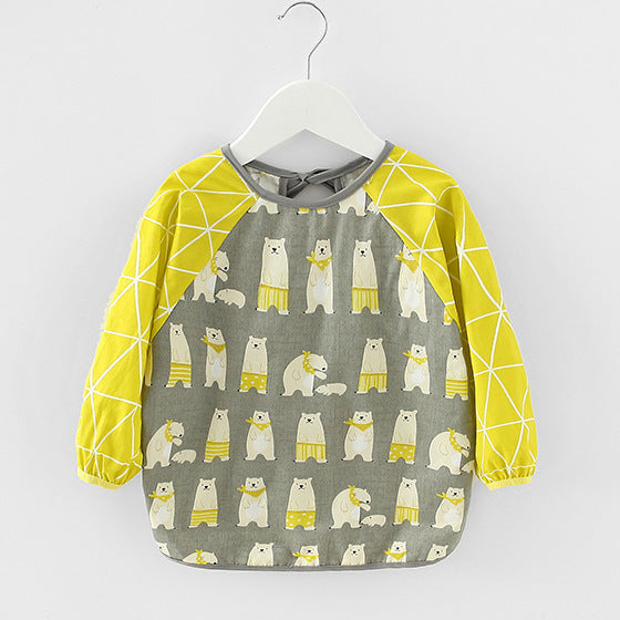Baby Dinner Coverall Bib Spring And Autumn Long Sleeve Apron 19