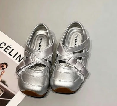 Girls Leather Shoes, Sweet Mary Jane Shoes, French Square Toe Crisscross Strap Princess Shoes, Fashion Versatile Flats For Baby Girls 3