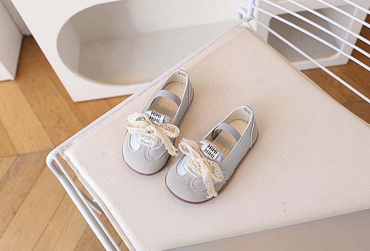 Children's Shoes, Girls' Casual Shoes, Korean Version Children's Shoes, Lace Bow Children's Moral Training Shoes 7