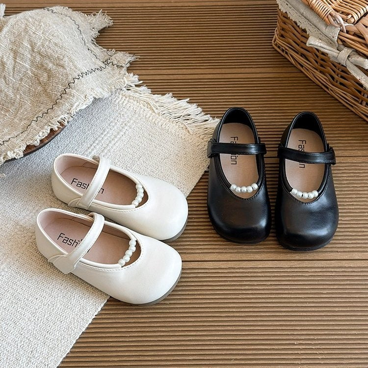 2026 Spring New Arrival, Fashion Girls' Flat Shoes, Korean Style Princess Soft Sole Round Toe Leather Shoes, Wholesale Kids Footwear 1