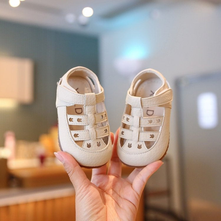 Summer Baby Sandals, Soft Sole First Walker Shoes, Breathable Non-slip Infant Shoes, PU Leather Toddler Sandals For Boys & Girls 4
