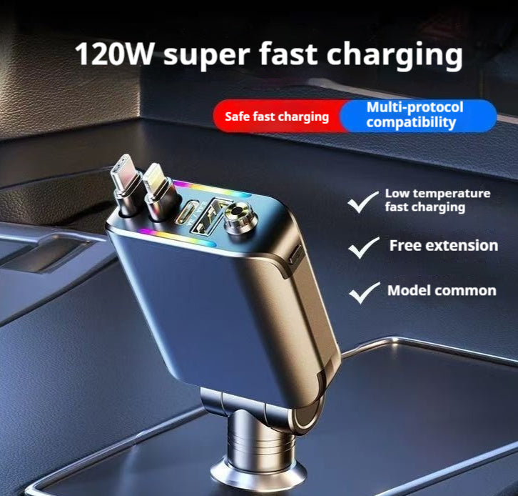 Starry Sky Car Charger 120W  Charger USB Plug 3