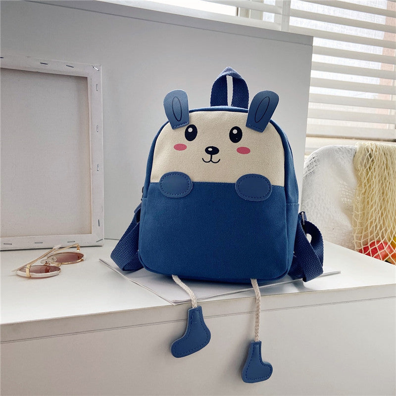 Boys Canvas Backpack Cute Cartoon School Bag 15
