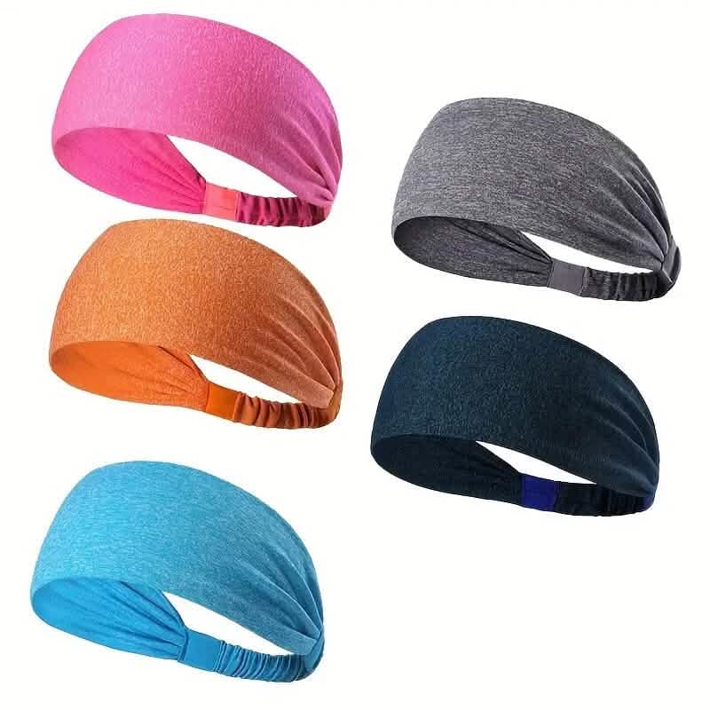 5-Pack: Unisex Sports Fitness Headband and Sweatband 1