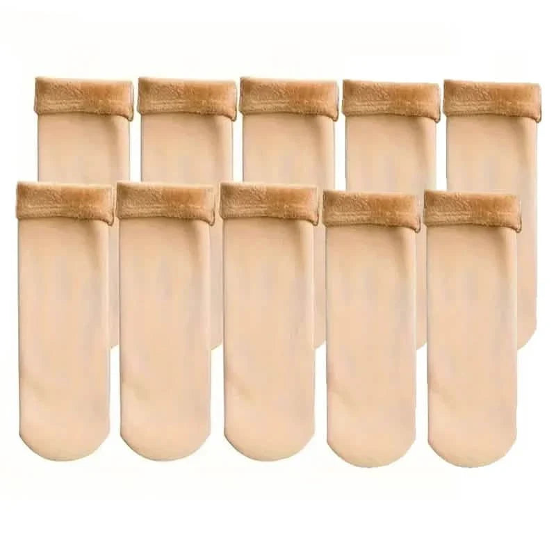 5-Pairs: Ultra-Soft Plush Lined Thermal Socks - Comfy Mid Tube Socks 2