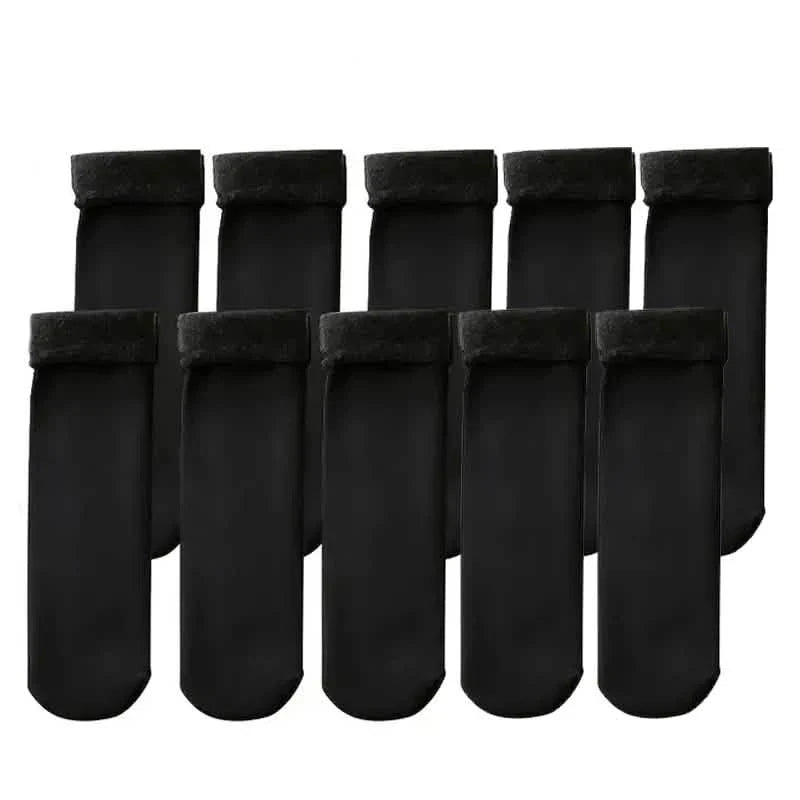 5-Pairs: Ultra-Soft Plush Lined Thermal Socks - Comfy Mid Tube Socks 3