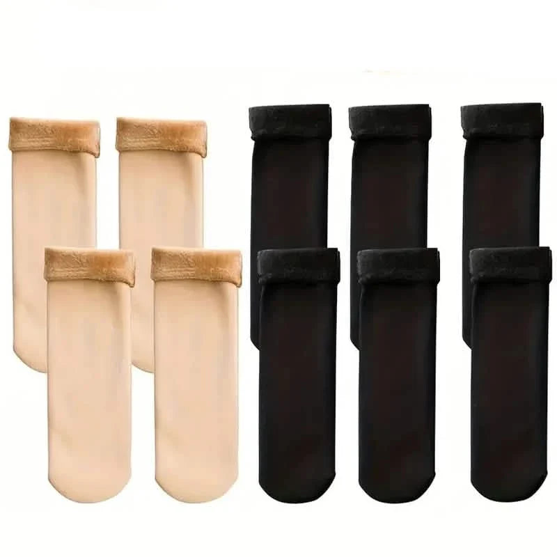 5-Pairs: Ultra-Soft Plush Lined Thermal Socks - Comfy Mid Tube Socks 4