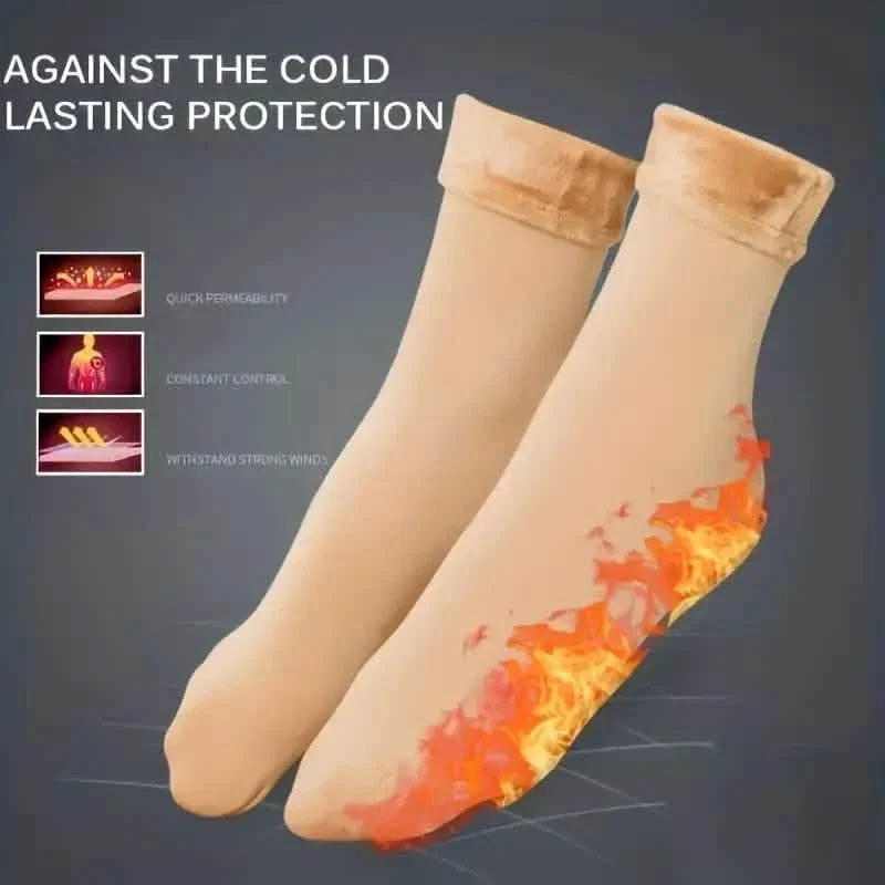 5-Pairs: Ultra-Soft Plush Lined Thermal Socks - Comfy Mid Tube Socks 7